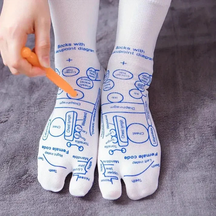 The Original Foot Reflexology Socks with Massage Stick (Approved by Indian Medical Society)