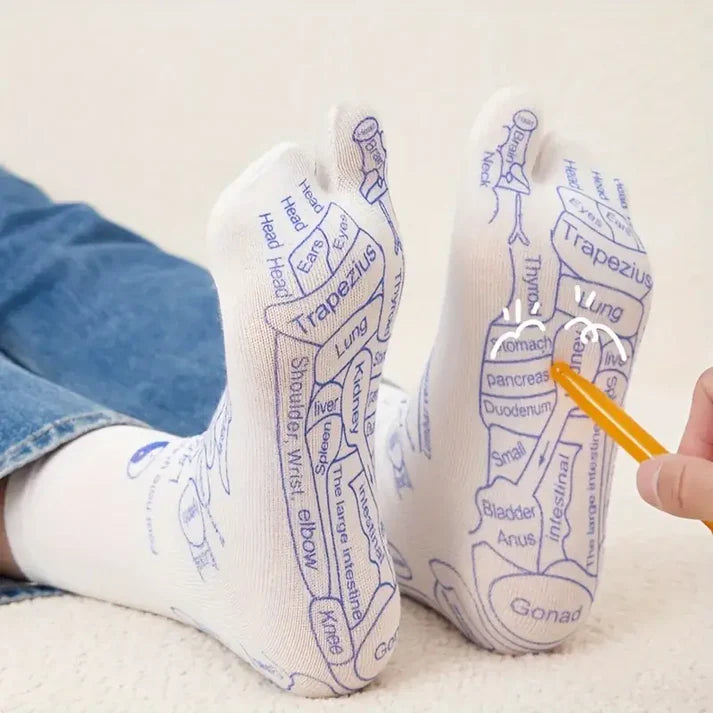 The Original Foot Reflexology Socks with Massage Stick (Approved by Indian Medical Society)