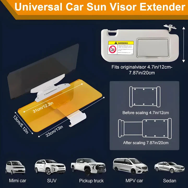 2 in 1 Day & Night Driving Anti Glare Sun Visor