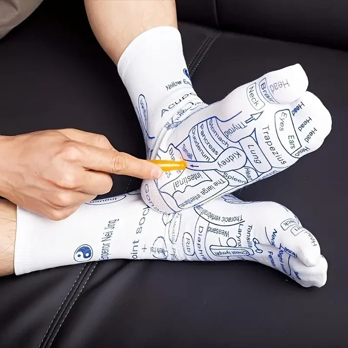 The Original Foot Reflexology Socks with Massage Stick (Approved by Indian Medical Society)