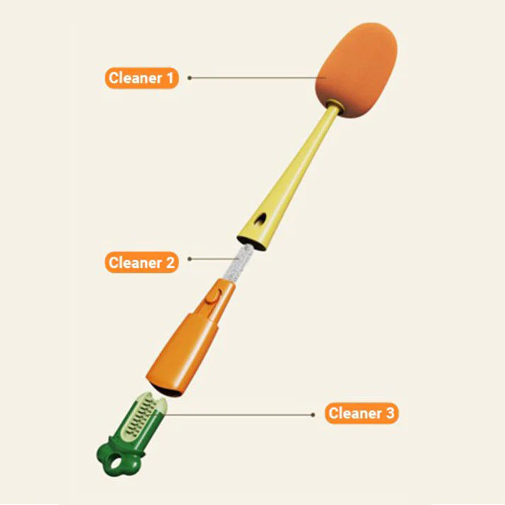 3 in 1 Multi-functional Carrot Brush (Pack Of Two)