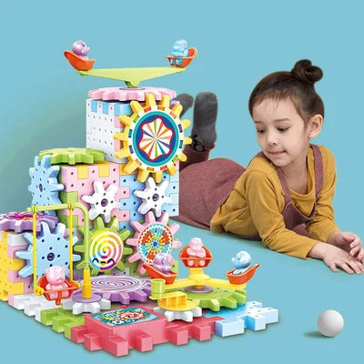 Bring Learning and Creativity to Life—⚙️DIY Electric Gear Building Block (101 peices)