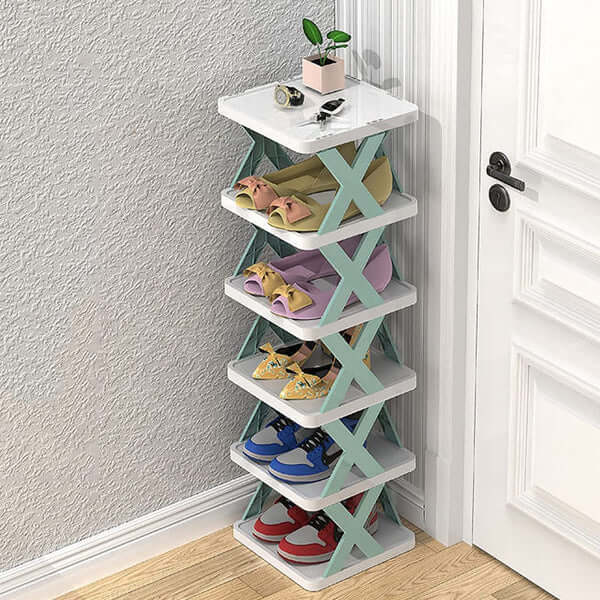 Rare Foldable Shoes Shelf 6 Tier Shoe Rack