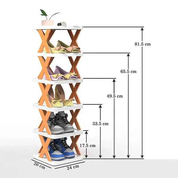 Rare Foldable Shoes Shelf 6 Tier Shoe Rack