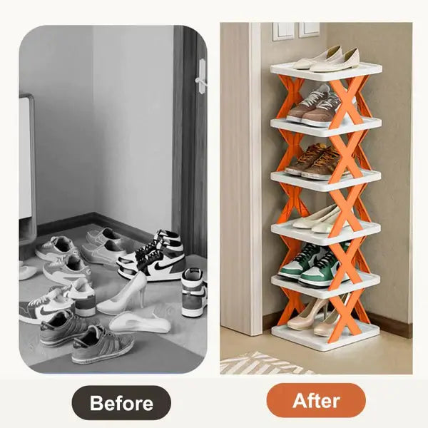 Rare Foldable Shoes Shelf 6 Tier Shoe Rack