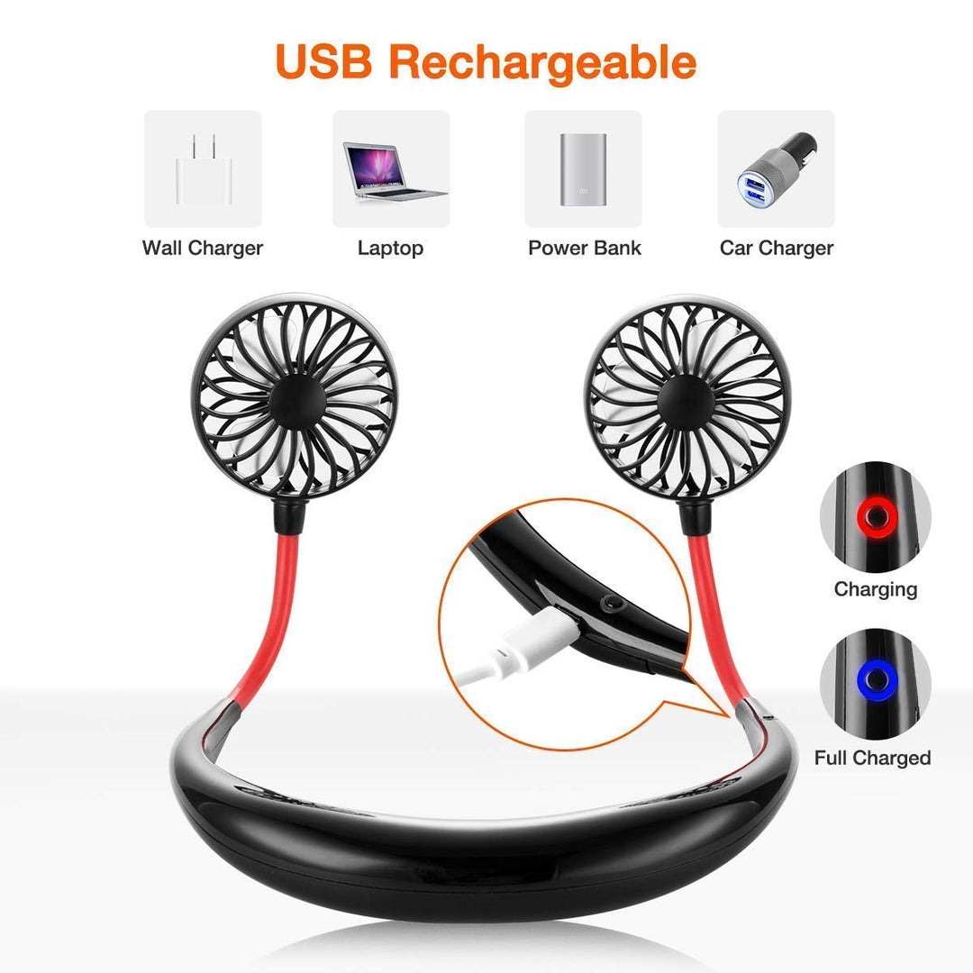 USB Rechargeable Neckband Fan